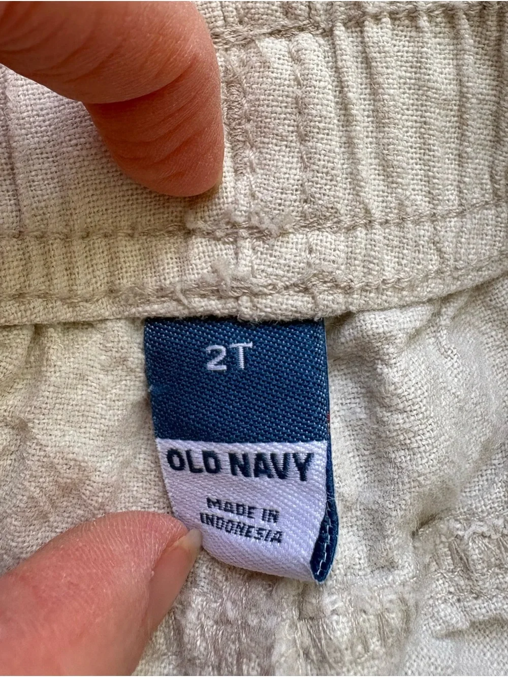 Old Navy Khaki Linen Cotton Shorts 2T Toddler Boys Natural Preppy Casual Dock